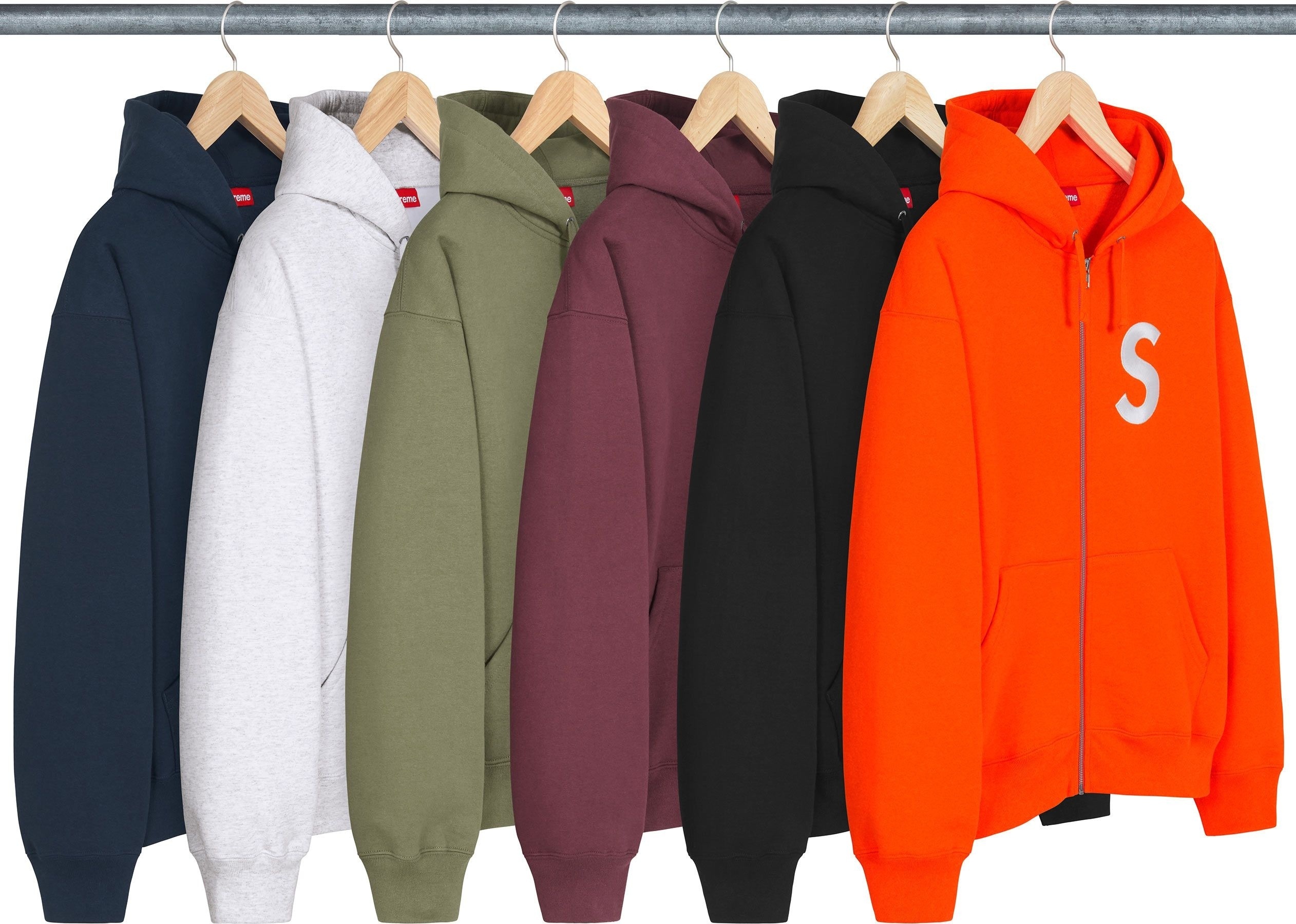 S Logo Zip Up Hooded Sweatshirt